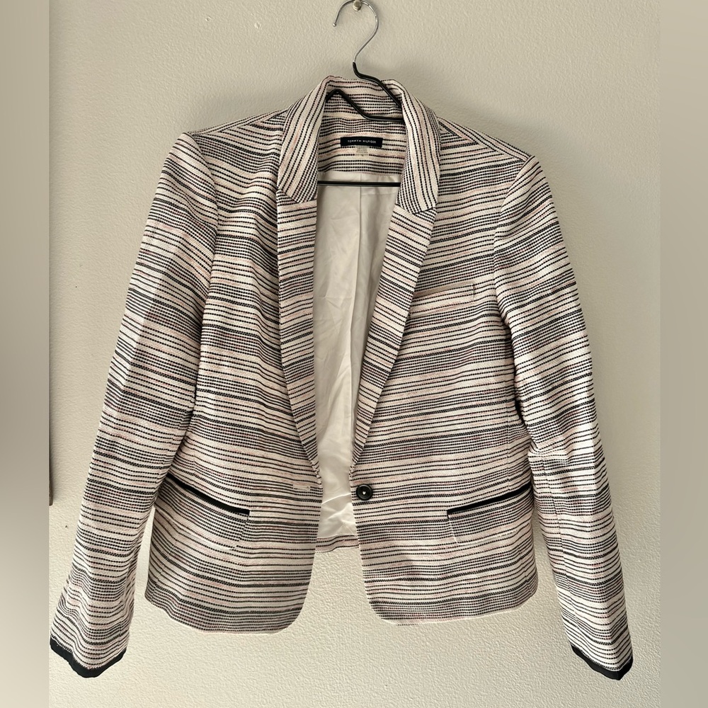Tommy Hilfiger Tweed Striped Linen Blend Blazer In Size 16